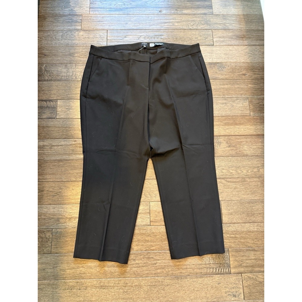 J.Crew Kate Straight Leg Pants Women 24 Black Carreman Premium Stretch CC441 NEW